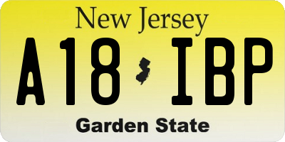 NJ license plate A18IBP