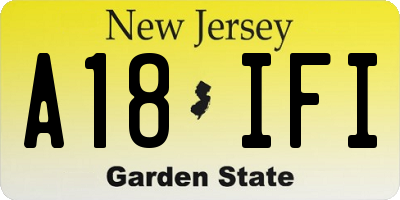 NJ license plate A18IFI