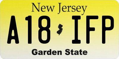 NJ license plate A18IFP