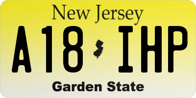 NJ license plate A18IHP
