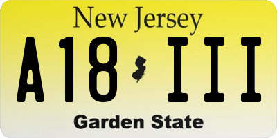 NJ license plate A18III