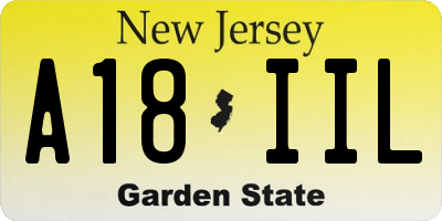 NJ license plate A18IIL