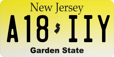 NJ license plate A18IIY