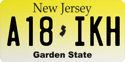 NJ license plate A18IKH