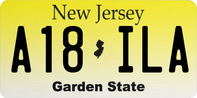 NJ license plate A18ILA