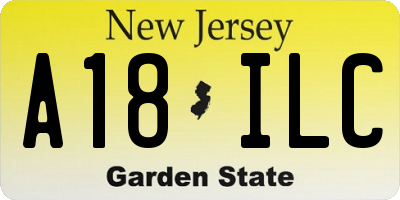 NJ license plate A18ILC