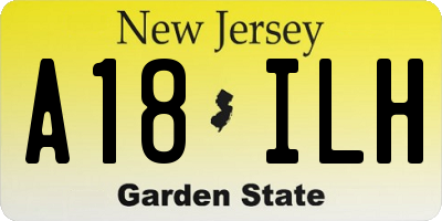 NJ license plate A18ILH