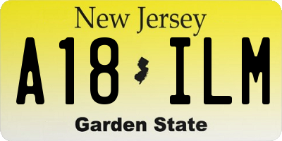 NJ license plate A18ILM