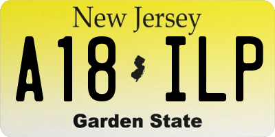 NJ license plate A18ILP