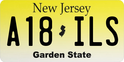 NJ license plate A18ILS