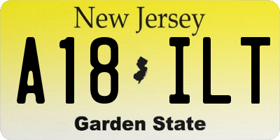 NJ license plate A18ILT