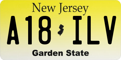 NJ license plate A18ILV