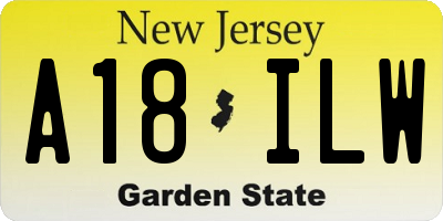 NJ license plate A18ILW