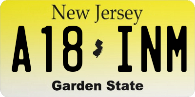 NJ license plate A18INM