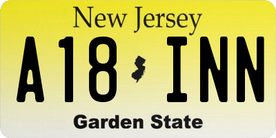 NJ license plate A18INN