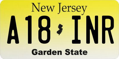 NJ license plate A18INR