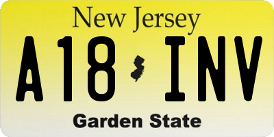 NJ license plate A18INV