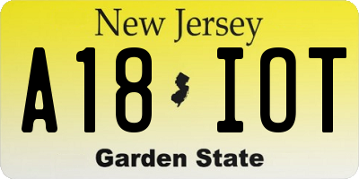 NJ license plate A18IOT