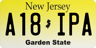 NJ license plate A18IPA