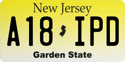 NJ license plate A18IPD