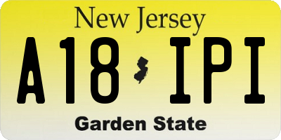 NJ license plate A18IPI