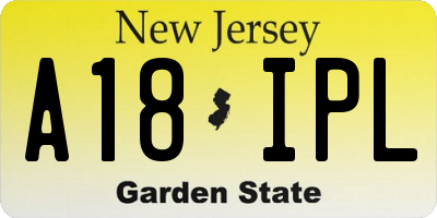 NJ license plate A18IPL