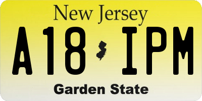 NJ license plate A18IPM