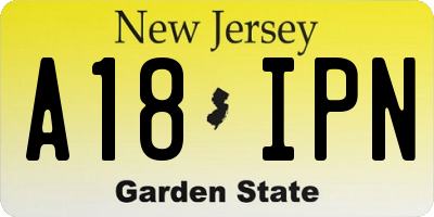 NJ license plate A18IPN