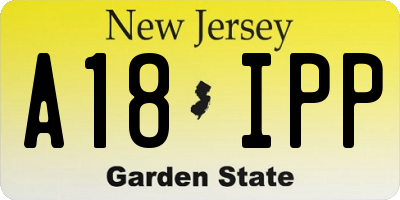 NJ license plate A18IPP