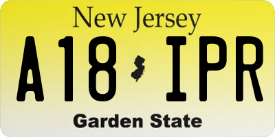 NJ license plate A18IPR