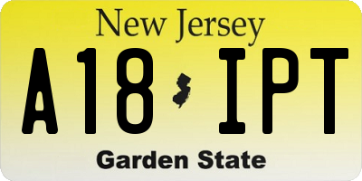 NJ license plate A18IPT
