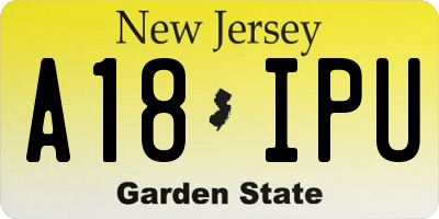 NJ license plate A18IPU
