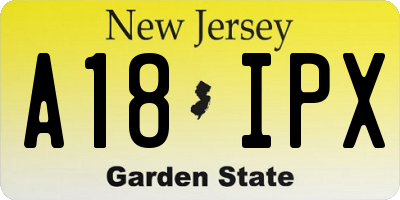NJ license plate A18IPX