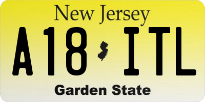 NJ license plate A18ITL