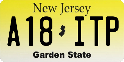 NJ license plate A18ITP
