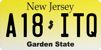 NJ license plate A18ITQ