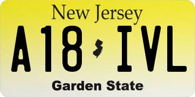 NJ license plate A18IVL