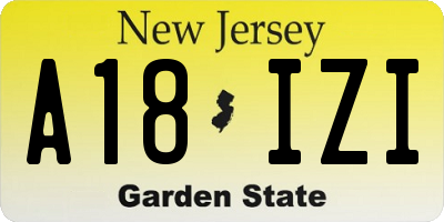NJ license plate A18IZI