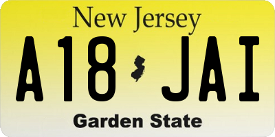 NJ license plate A18JAI