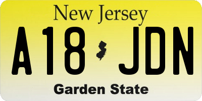 NJ license plate A18JDN