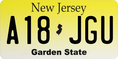 NJ license plate A18JGU