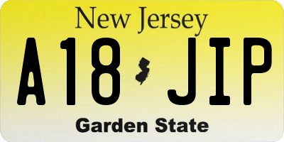 NJ license plate A18JIP