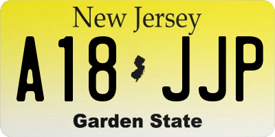 NJ license plate A18JJP