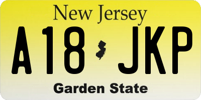 NJ license plate A18JKP