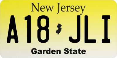 NJ license plate A18JLI