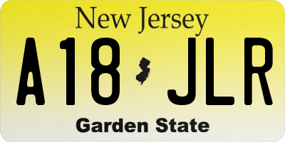 NJ license plate A18JLR
