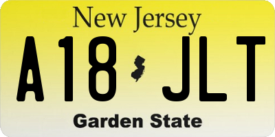 NJ license plate A18JLT