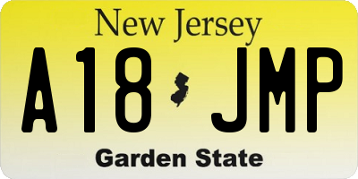 NJ license plate A18JMP