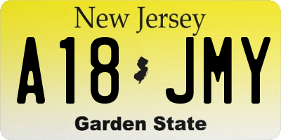 NJ license plate A18JMY
