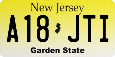 NJ license plate A18JTI